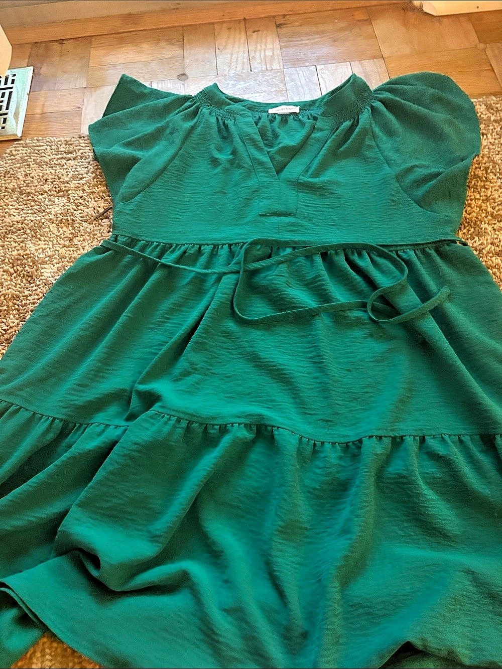 Calvin Klein Green Ruffle Mini Dress - Picture 3 of 4